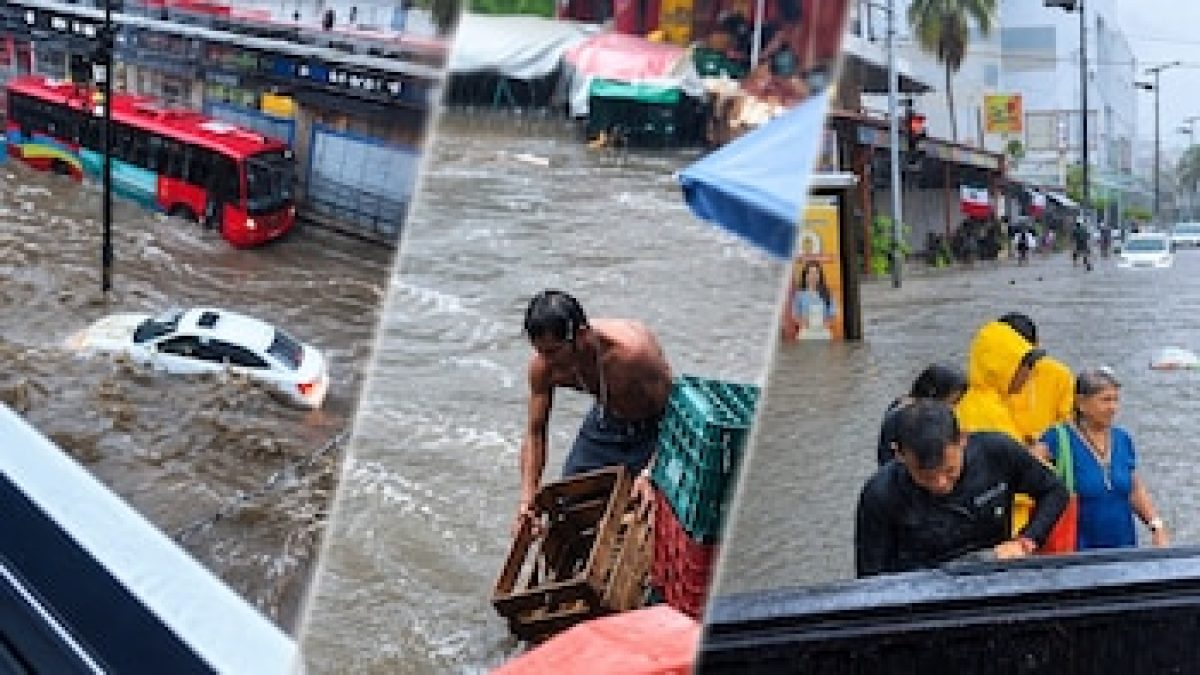 HURACÁN SIMÓN PROVOCA INUNDACIONES Y PARALIZA EL TRANSPORTE EN ACAPULCO